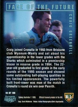 1995 Dynamic ARL Series 3 #094 Craig Greenhill Back